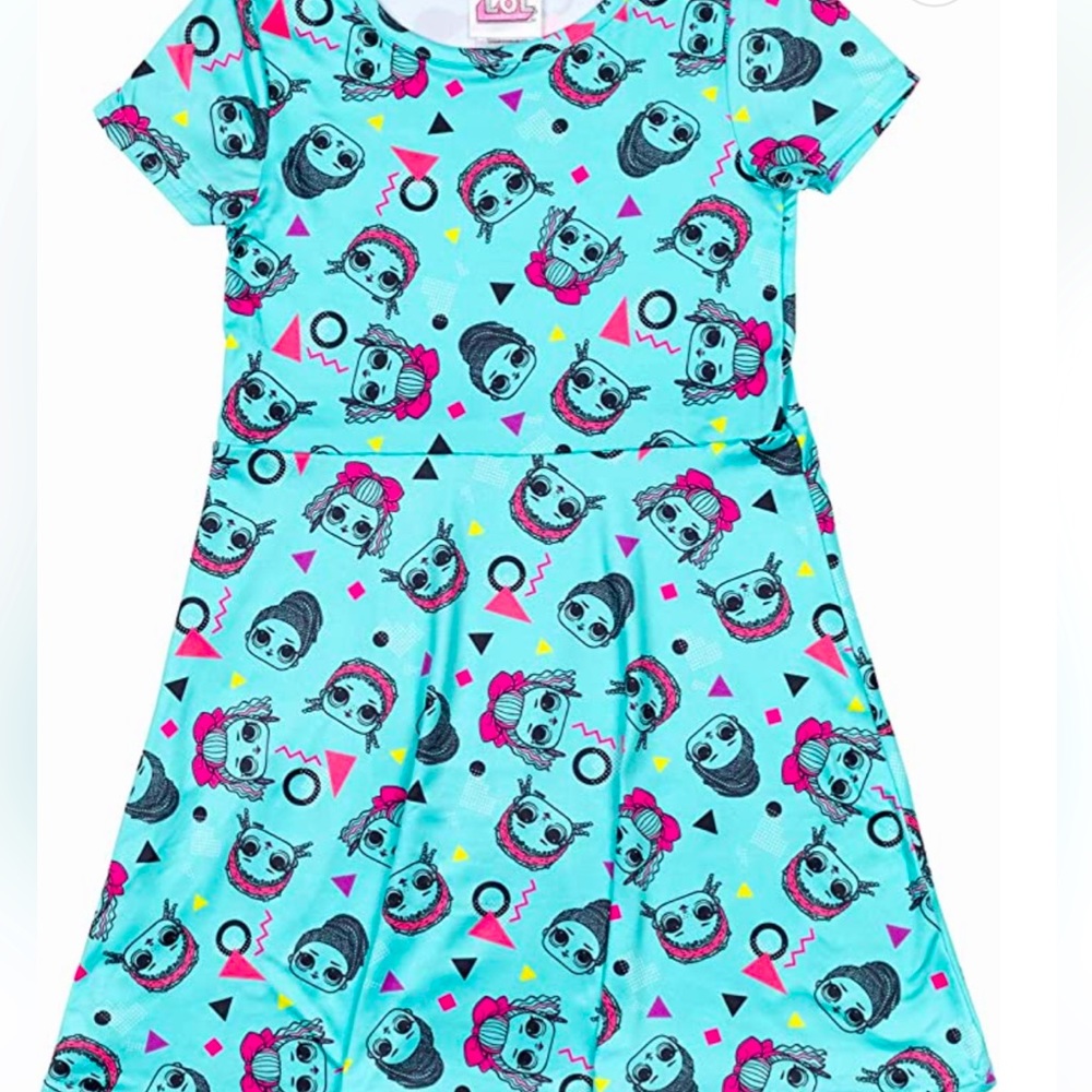 Girls 7-8  LOL Surprise! Officially licensed Skater dress with cap sleeves.